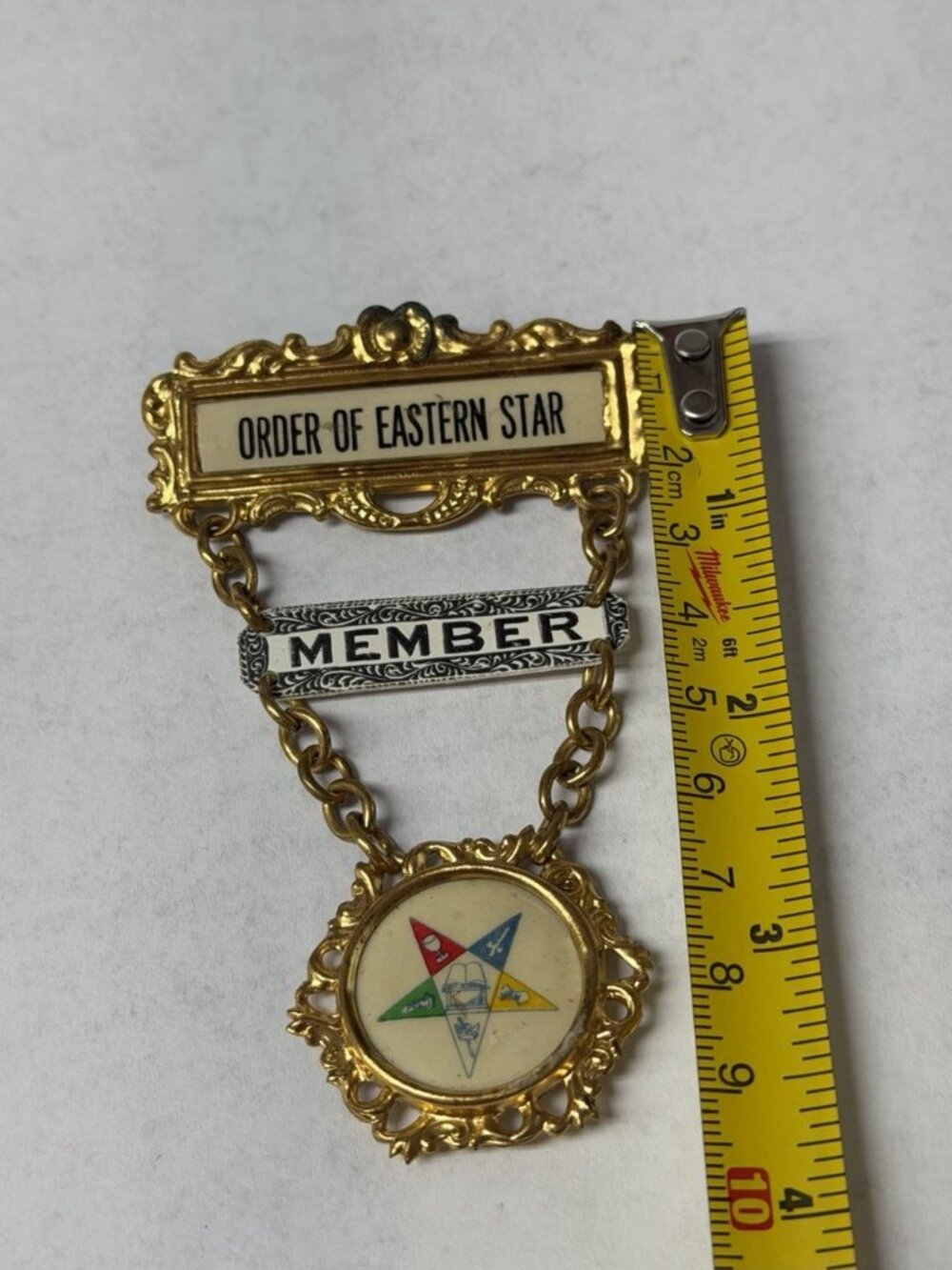 Order Of The Eastern Star OES Member Pin Brooch Masonic Badge But Vintage - Picture 3 of 9